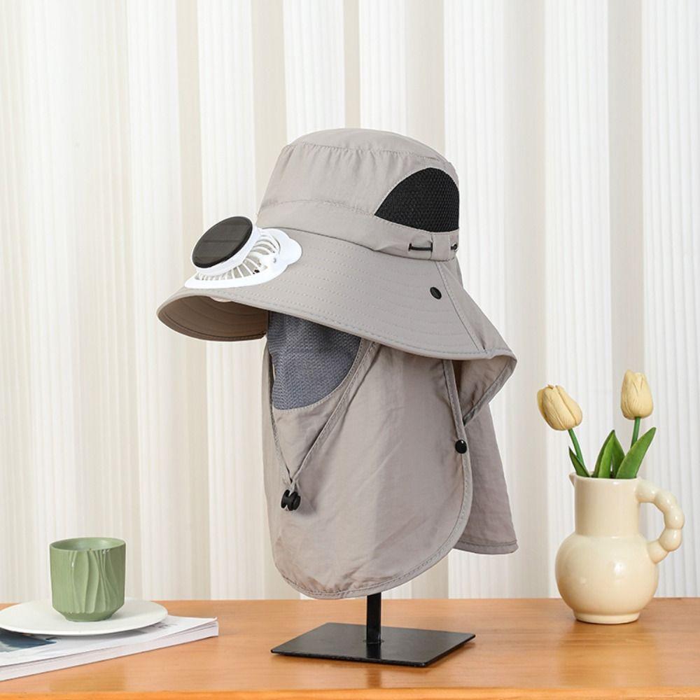 UPF50+ Solar Fan Cap Detachable Men Hat New Sunshade Cap Men Women