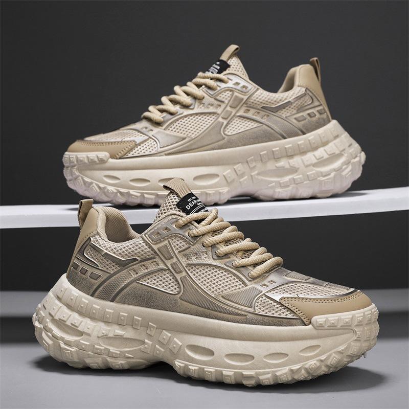 Модная мужская обувь в стиле «папины кроссовки» с эффектом потертости, новинка весны 2025 года, дышащие повседневные кроссовки на толстой подошве-шине