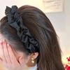 Однотонная тканевая широкая повязка на голову для женщин и девочек, модные аксессуары для волос, повязка на голову, обруч для волос, повязка на голову, плиссированный дизайн, винтажный стиль