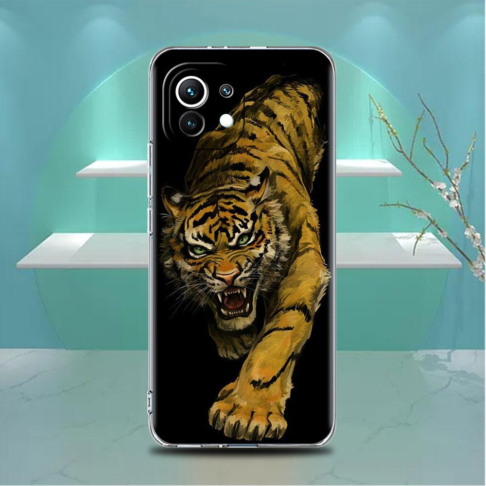 Прозрачный чехол для Xiaomi Mi Poco X3 NFC M3 Pro F3 F1 11 Lite 12 Note 10 11T 9T Прозрачная накладка на телефон Животное Тигр