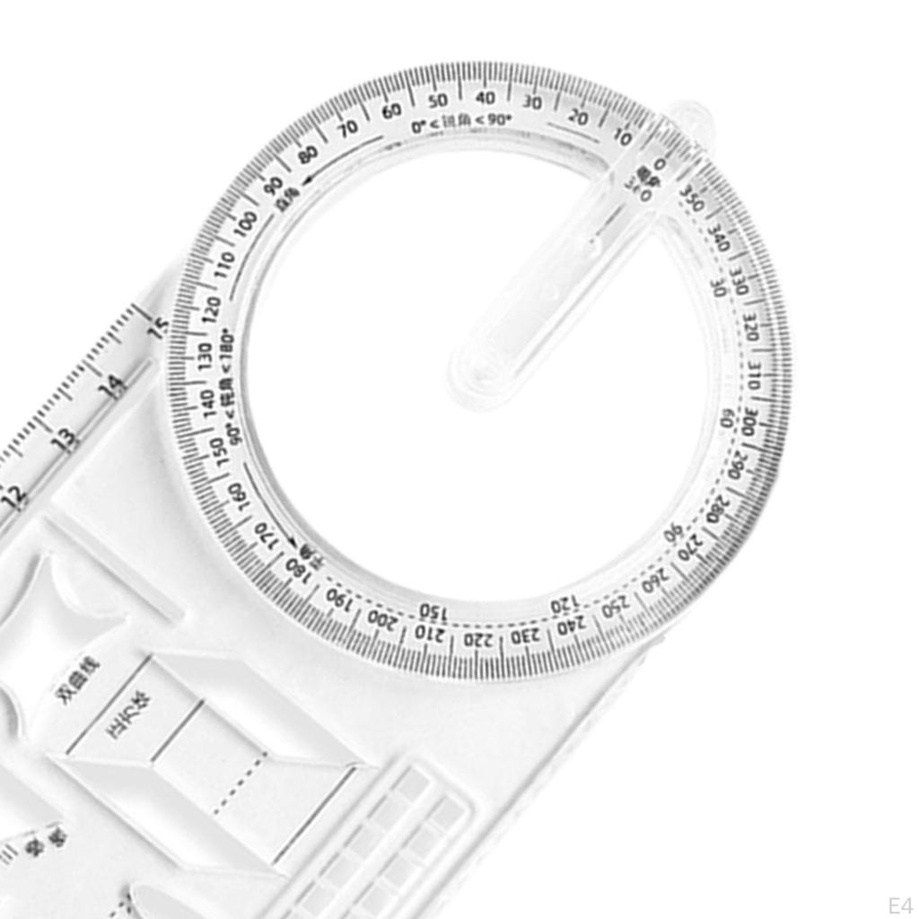 Geometric Ruler Drawing Template Measuring Plastic Draft Rulers for School