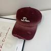 Women's new autumn and winter hats with letter embroidery and gradient color baseball caps, Japanese retro casual versatile personalized duckbill