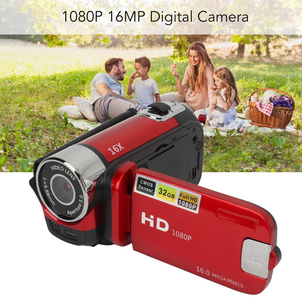 16MP Digital Camera Video Camera Recorder USB Port Connection 1080P Resolution with Fill Light for Travel Wedding Recording