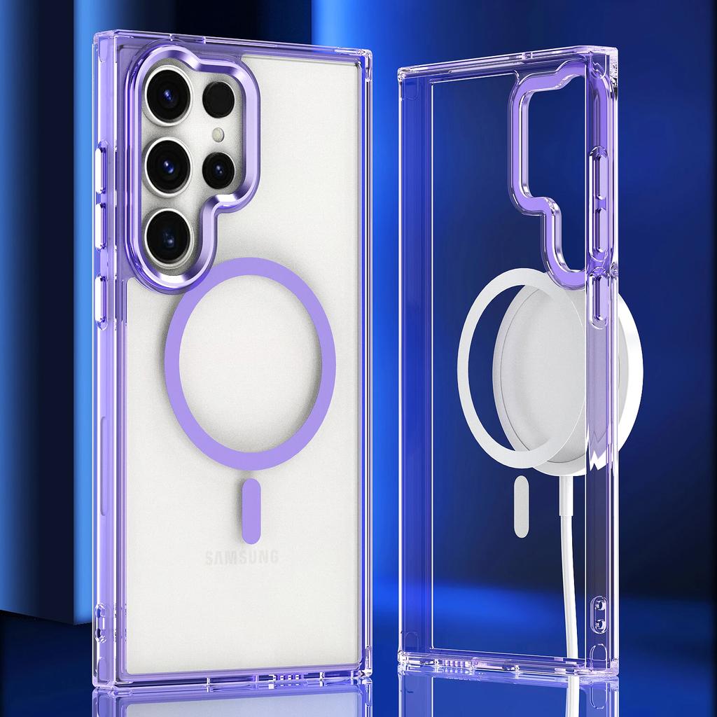 Красочный Прозрачный Магнитный Чехол Для Magsafe Для Samsung Galaxy A34 A14 A54 S24 S23 Ultra Plus FE Беспроводная Зарядка Ударопрочный Чехол