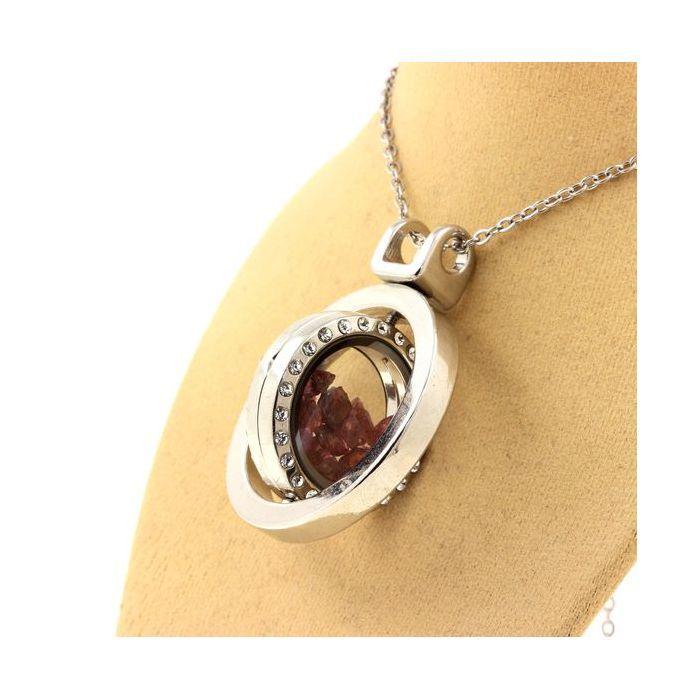 Pierres et Minéraux. Collier Grenat Rhodolite brut. Modèle Sablier Sphérique.
