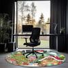 Christmas Street Printed Round Rug Carpet Chair Rug Area Rug Entryway Doormats,for Office Chair Living Room Bedroom Kitchen Room.