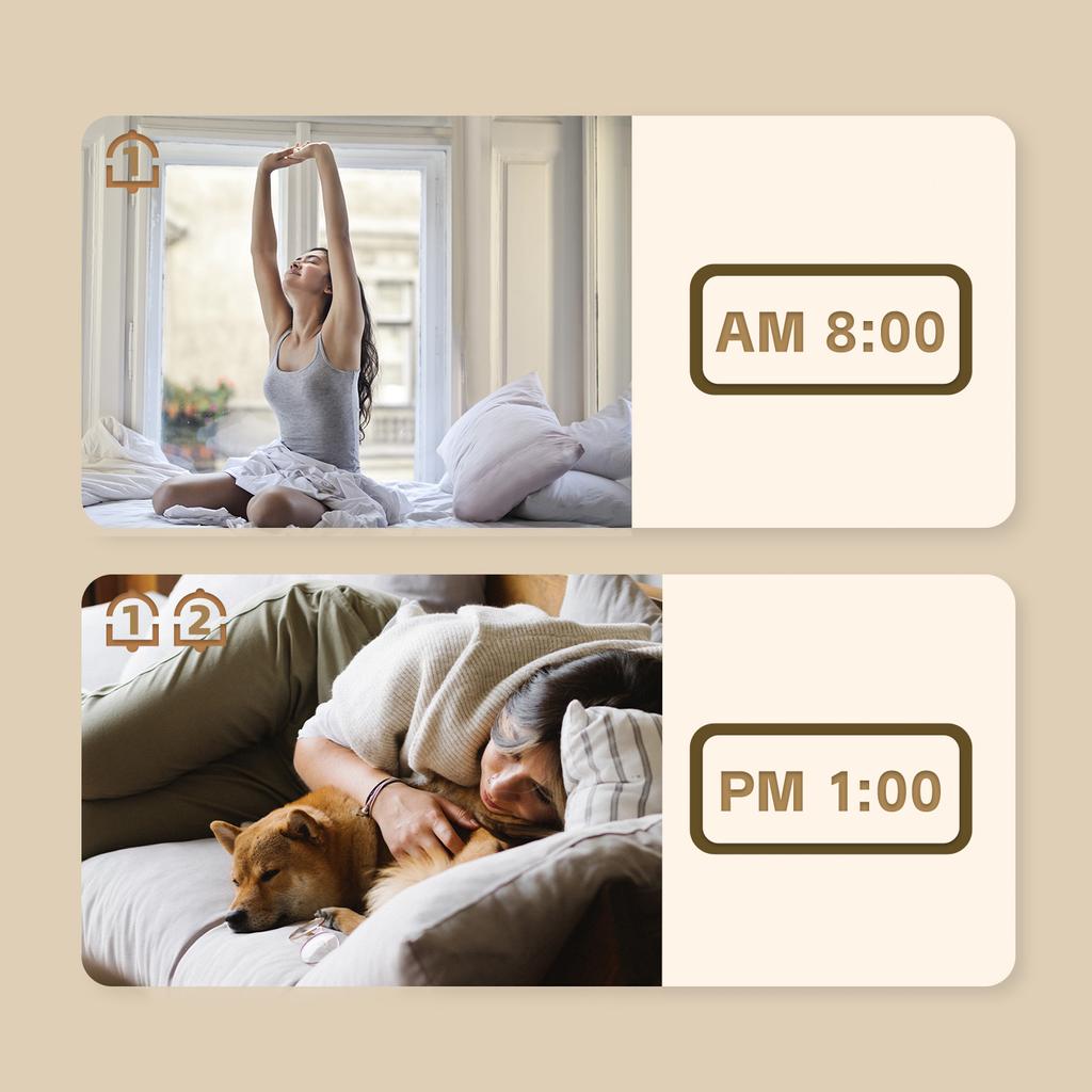 8001-EN Multifunctional Digital Clock LED Brightness Adjustable Temperature Humidity Displaying