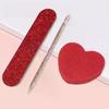 12Pcs Glitter Nail Care Kit - Heart-Shaped Buffer, Crystal Rod, And Double-Sided File For Nail Art And Pedicures