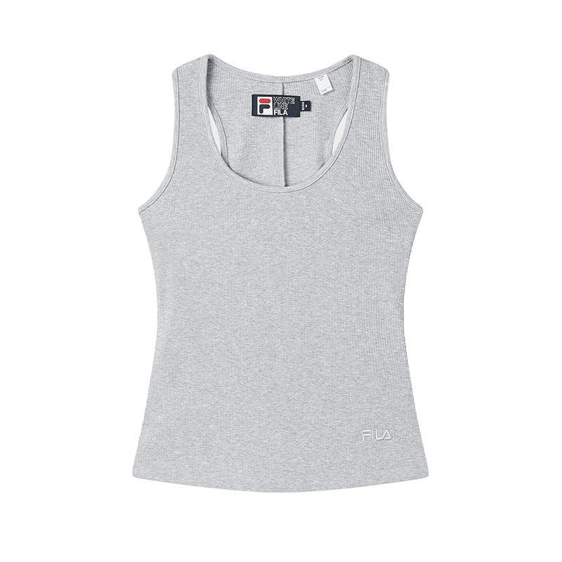Fila Оригинальный модный повседневный простой вязаный жилет без рукавов женские топы средне-серый F51W529103F-MG
