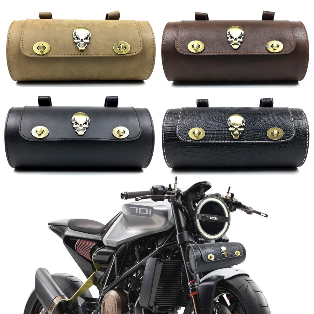 Universal Motorcycle Tool Bag Front Fork Handlebar Saddlebag Roll Barrel Racing Tail Barrel