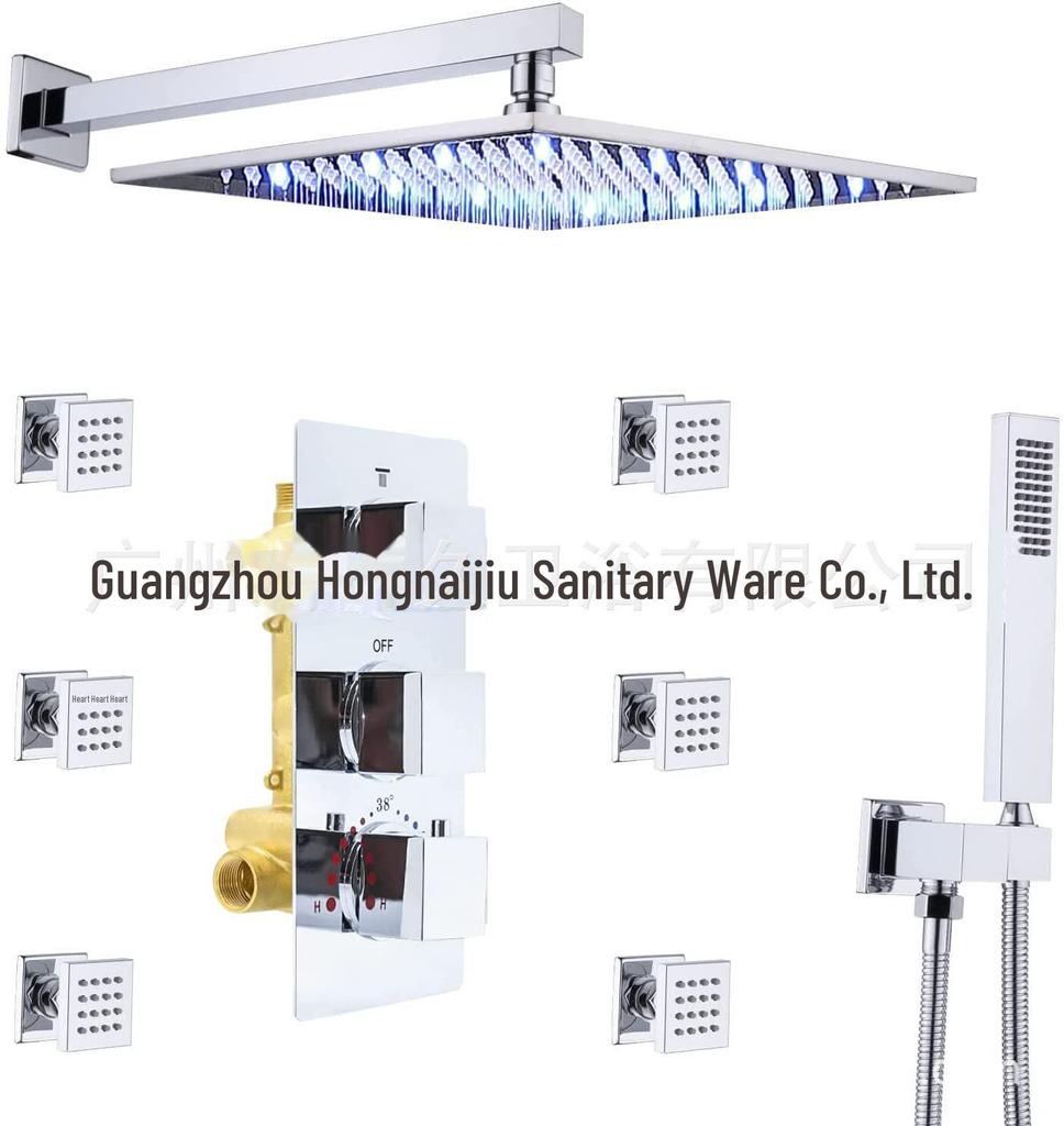 12-дюймовая светодиодная дождевая система с 6 распылителями и постоянным контролем температуры