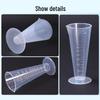 Plastic Triangular Measuring Cup with Scale, Conical Design for Bubble Tea Shops, Lab Equipment, PP Food Grade
