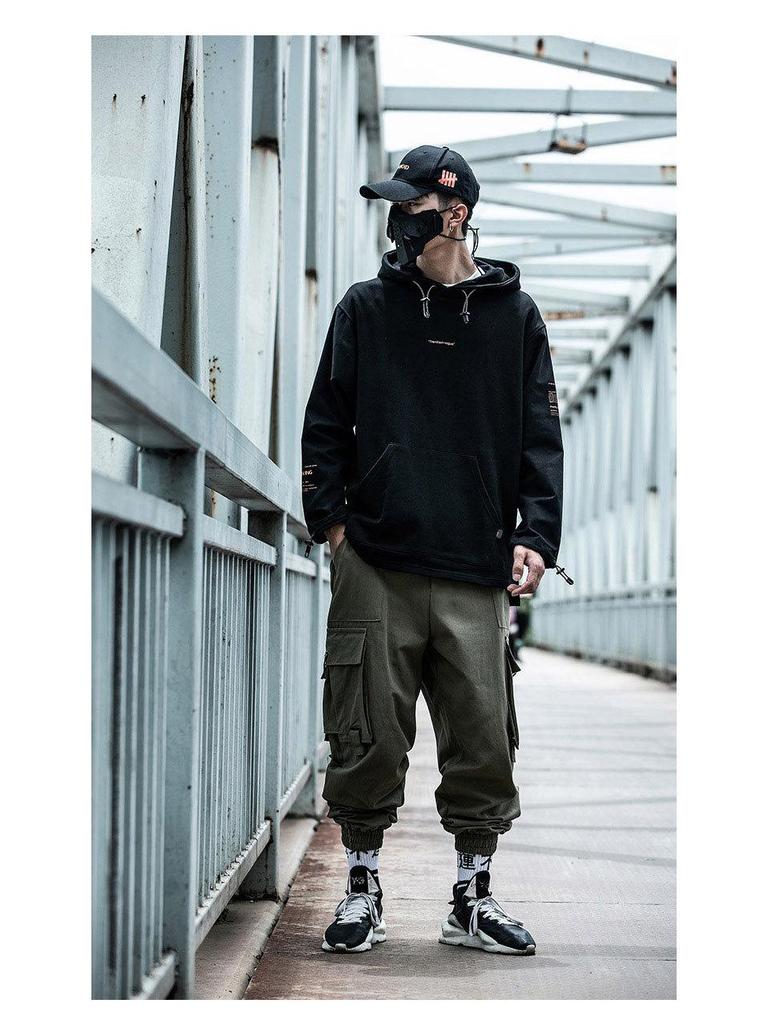 Men's Trendy Hip-Hop Overalls - Autumn/Winter Loose-Fit Harem Cargo Pants