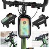 Водонепроницаемый чехол-держатель для телефона MTB с сенсорным экраном, велосипедная сумка, сумка на переднюю раму велосипеда, сумка для велоспорта с сенсорным экраном, полиуретановая, подходит для телефонов до 7 дюймов