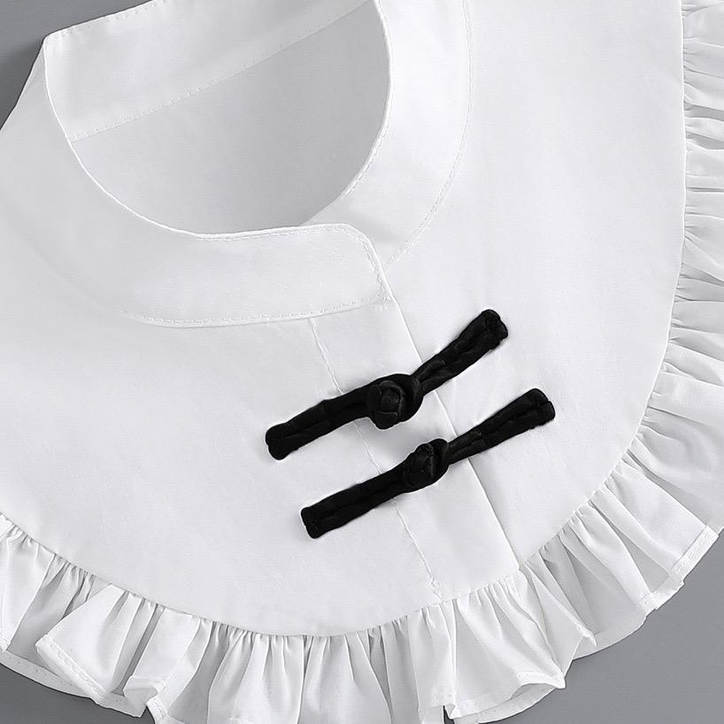 Doll Fake Collar for Women Girls Cotton Ruffled Detachable Half Shirt Lapel Blouse False Collar Women Clothes Accessories