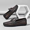 Mens Shoes High Quality Crocodile-patterned Genuine Leather Best-selling Loafers Men Leather Shoes Casual Driving Business Shoes
