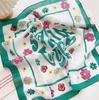58cm Cotton Linen Women's Scarf Fashion Print for Hair and Neck Square Design