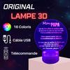 Lampe de Chevet 3D LED Cadeau Père Papa, Veilleuse Changement de couleurs, Lampe tactile bureau et chambre , Noël anniversaire fete