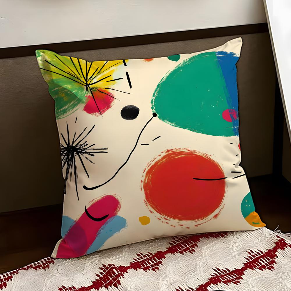 JJoan MMiros Art Cushion Cover Reversible Soft Durable Pillow Cover Home  Car MultiScene Use for Daily Comfort