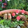 7pcs Cartoon Animal Sculpture Cute Garden Miniatures Figurine Hedgehog Mushroom Statue Courtyard