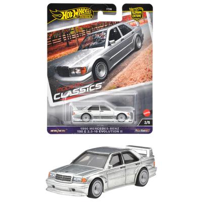 Hot Wheels Car Culture Современная классика Автомобиль Mercedes-Benz 190 E 2.5-16 Evolution II, Серебристый, для детей от 3 лет, Модель автомобиля, HRV98