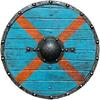 60.96 Cm Viking Wooden Shield Authentic Rollo Battle-Worn Viking Shield Collectible Larp Cosplay Battle Ready Shield