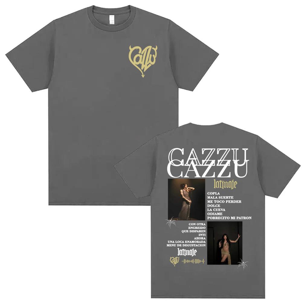 Cazzu Latinaje Album Tour Cover Tee Shirt Unisex Women Clothing Aesthetic Fashion T Shirt Casual Cotton Oversized YK Top
