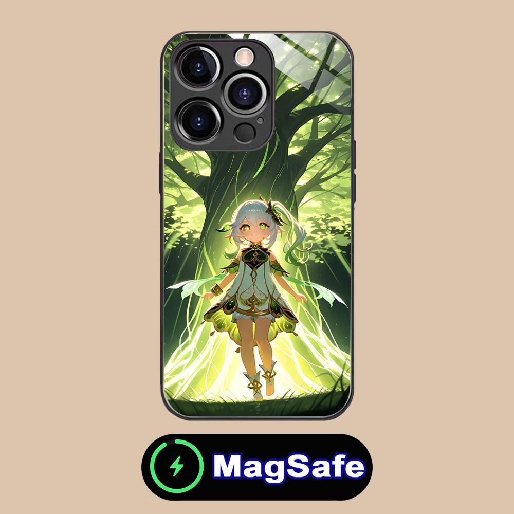 Чехол для телефона Genshin Impact Нахида для iPhone 16 15 14 13 12 11 Pro Max Plus Mini MagSafe Стекло Цветная Печать Красивый Смартфон