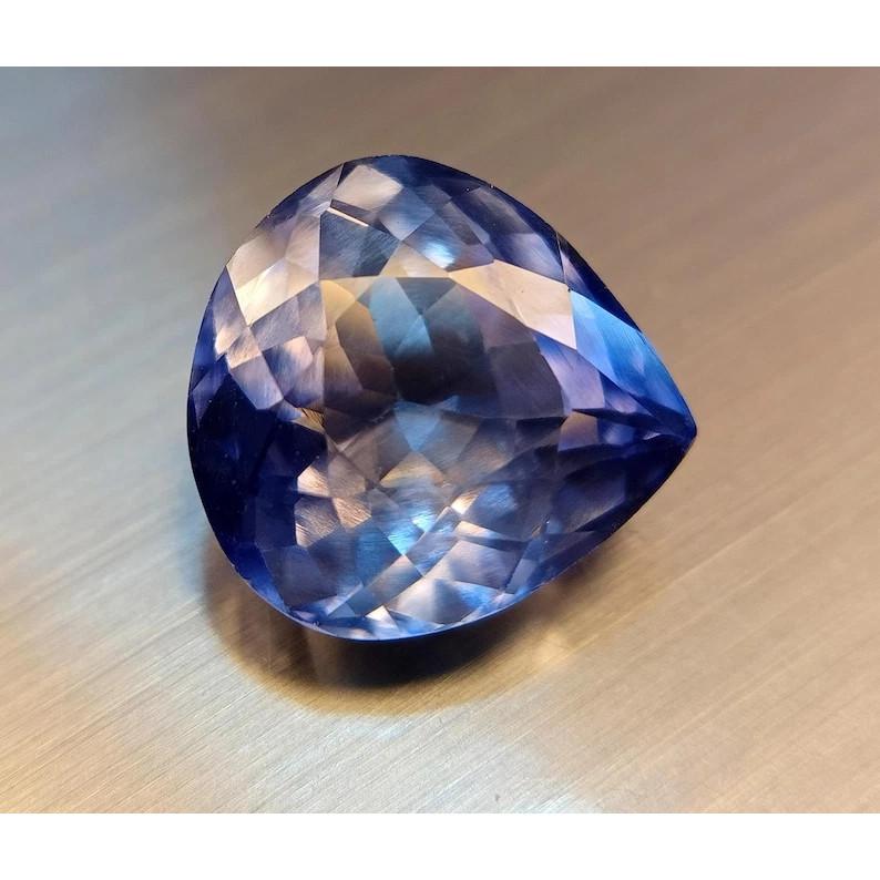 Natural Blue Tanzanite Loose Gemstone 8.67 ct Pear Cut for Jewelry Making and Gem Collections