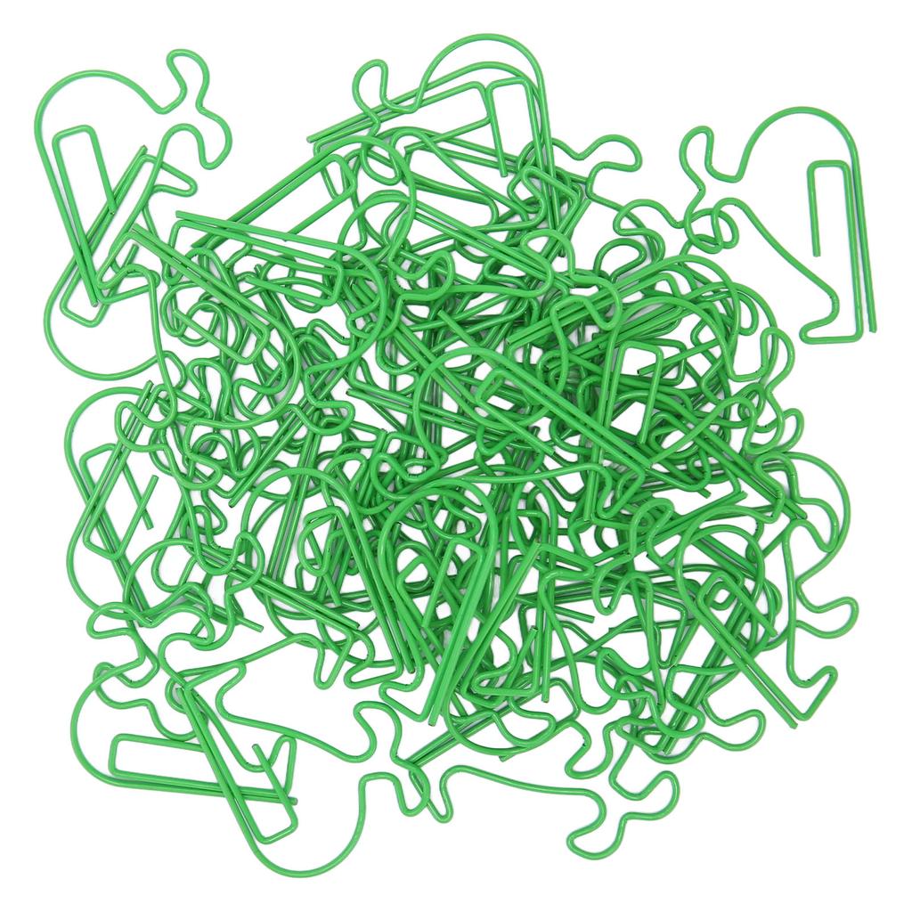 100 шт. Скрепки для бумаги, Изысканный вид кита, Противоскользящие, Милые скрепки для офиса, школы, Зеленые