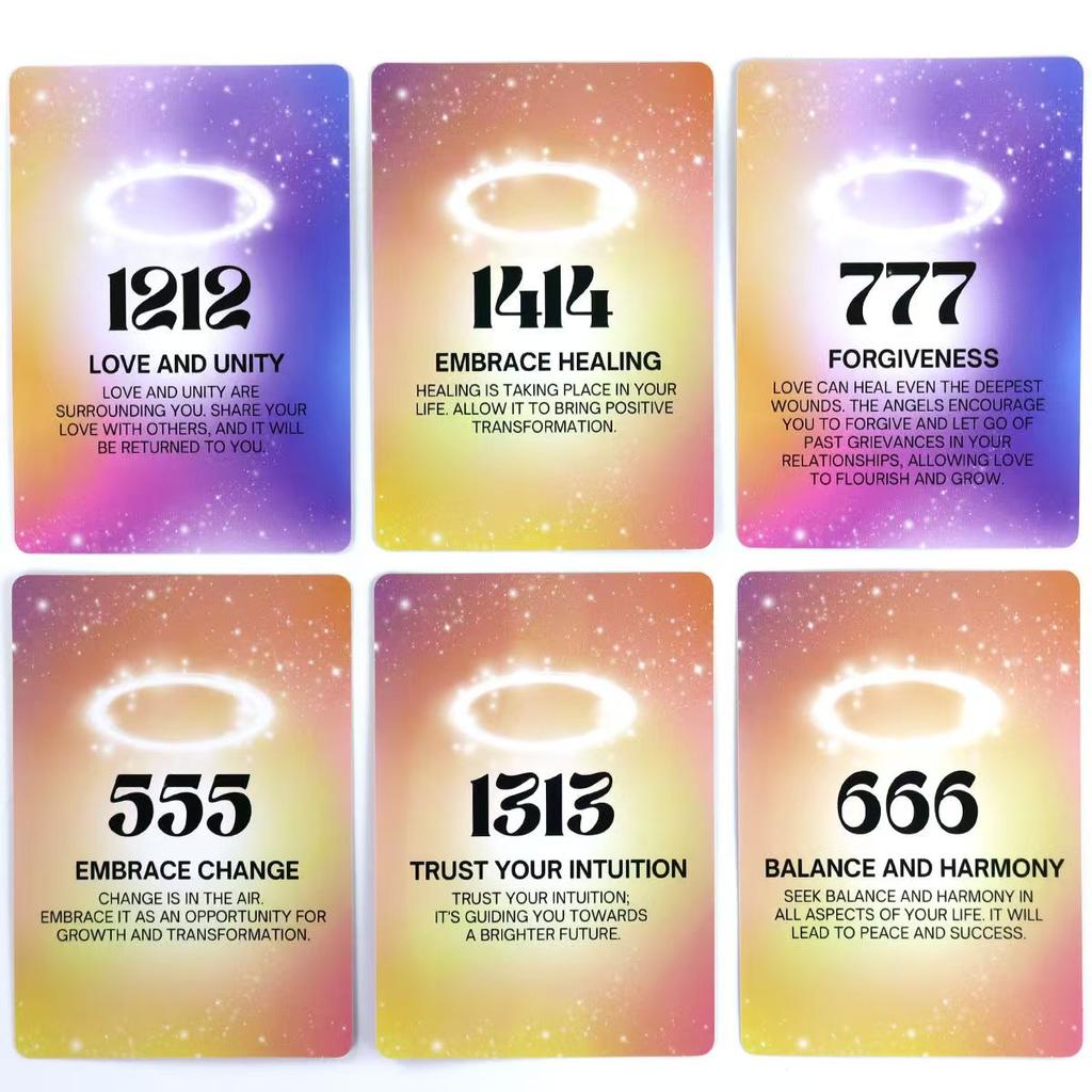 Колода оракула с числами ангелов 10,4*7,3 см, 40 шт., карты нумерологии для получения божественного руководства
