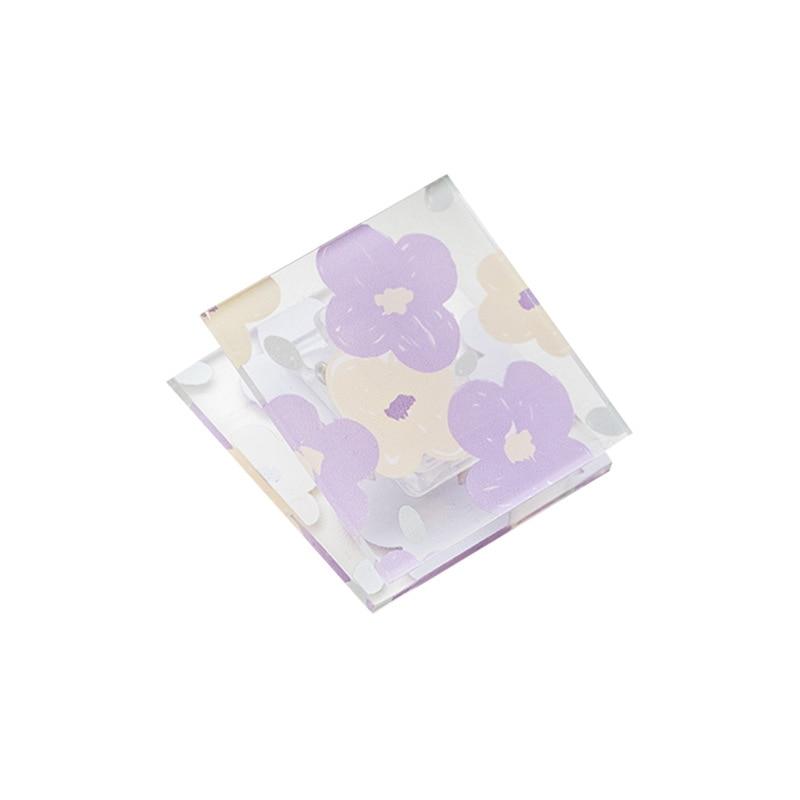 1 Pc Scrapbook Paper Clips Fashion Transparent Gradient Color Non-sticky Memo Pad Clip Cute Star Heart Style Snack Seal Clip