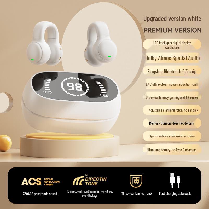 Костные Накладные Bluetooth-наушники M47, Не Внутриканальные, Для Спорта, Цифровой Дисплей, Долгое Время Работы, True Wireless 5.4.