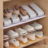 Compact Adjustable Double-Layer Plastic Shoe Rack - Space-Saving & Foldable Design