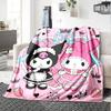 Kawaii Princesses Pink Flannel Blanket Super Soft Warm Cozy Blanket For Sofa Bed Office Travel Allseason Home Decor Gift