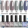 6 Colors Gel Nail Polish Set Collection, Fashion Color Series Soak Off UV Gel Polish Kit, CPSR Manicure