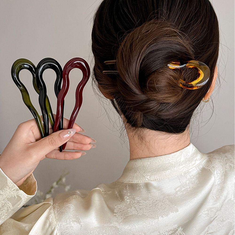 Геометрический дизайн шпилька ацетат пучок для волос модная вилка для волос женщины девушки