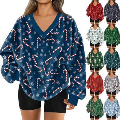 Женский свитшот с V-образным вырезом, плюшевый, однотонный, повседневный, модный, с длинным рукавом, с карманами, пуловер