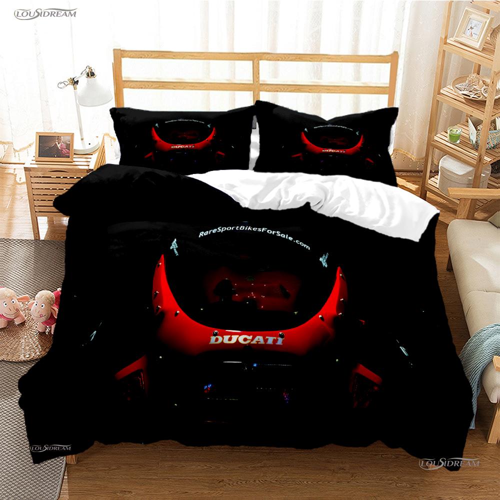 Moto Racing Casal All Season Duvet Cover Comforter Bedding Sets Soft Quilt Cover and Pillowcases Boys Single/Double/Queen/King