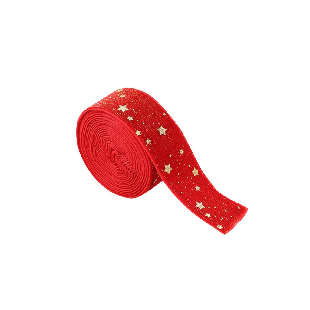 Рождественская лента Тканевый бант Лента для упаковки подарков Бархатная лента с принтом Подходит для праздничного свадебного украшения