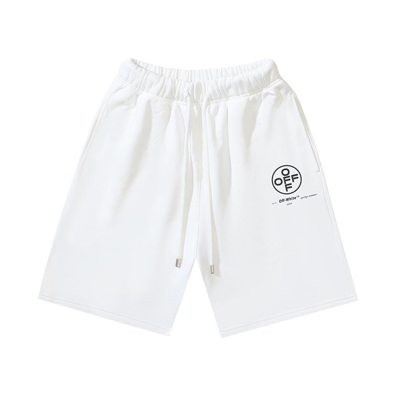 1018 Off-White Весна/Лето 2026 Новинка 99 Букв Диагональная Полоска Принт Граффити Мужские и Женские Повседневные Свободные Шорты
