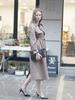 Pinblack Suede Double Trench Coat Beige