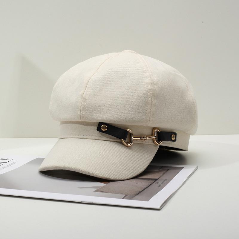 Осенне-зимняя шляпа художника, женская восьмиугольная шляпа, кепка газетчика