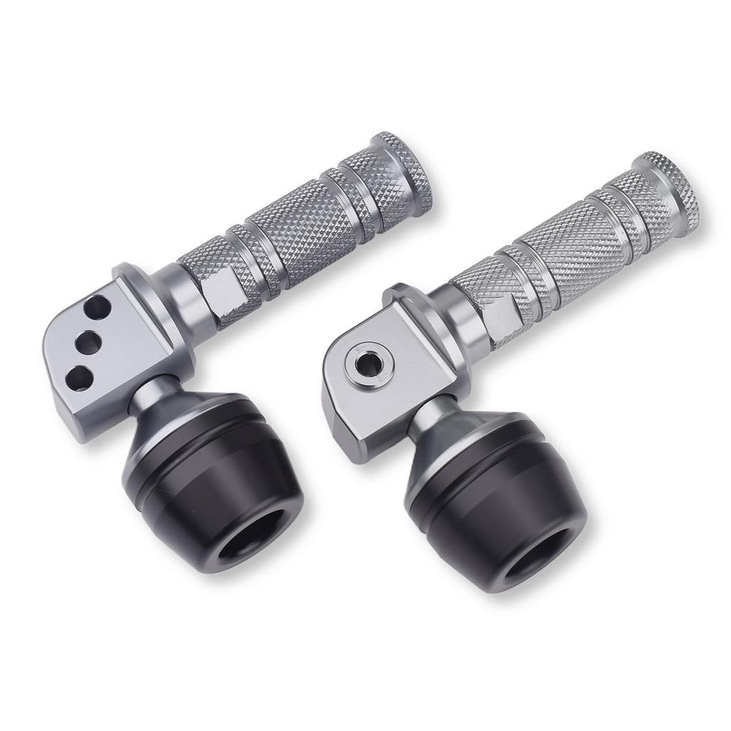 LEDISHUN Tandem Step Slider for Kawasaki Z650, Z750, Z750S, Z800, Z900, Z900RS/Cafe, Aluminum, Left and Right Set (Titanium Color)