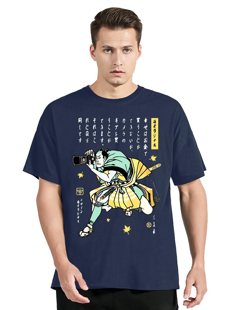 Photographer Samurai Funny Cool TShirt Summer Fashion Mens Clothing Oversized Tshirt New Ocollar Cotton T Shirt Casual Tops
