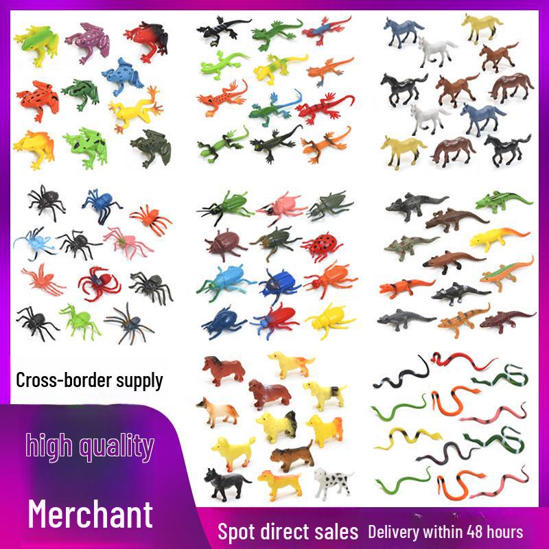 Wild Animal & Marine Insect Farm Model: Dinosaur Soft Glue Toy Set for Kids