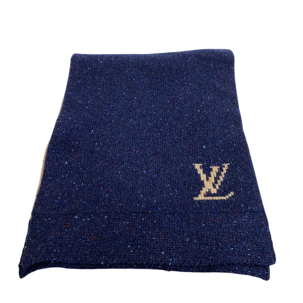 Louis Vuitton Шарф из кашемира с логотипом LV, бежевый кашемир, мужской, б/у