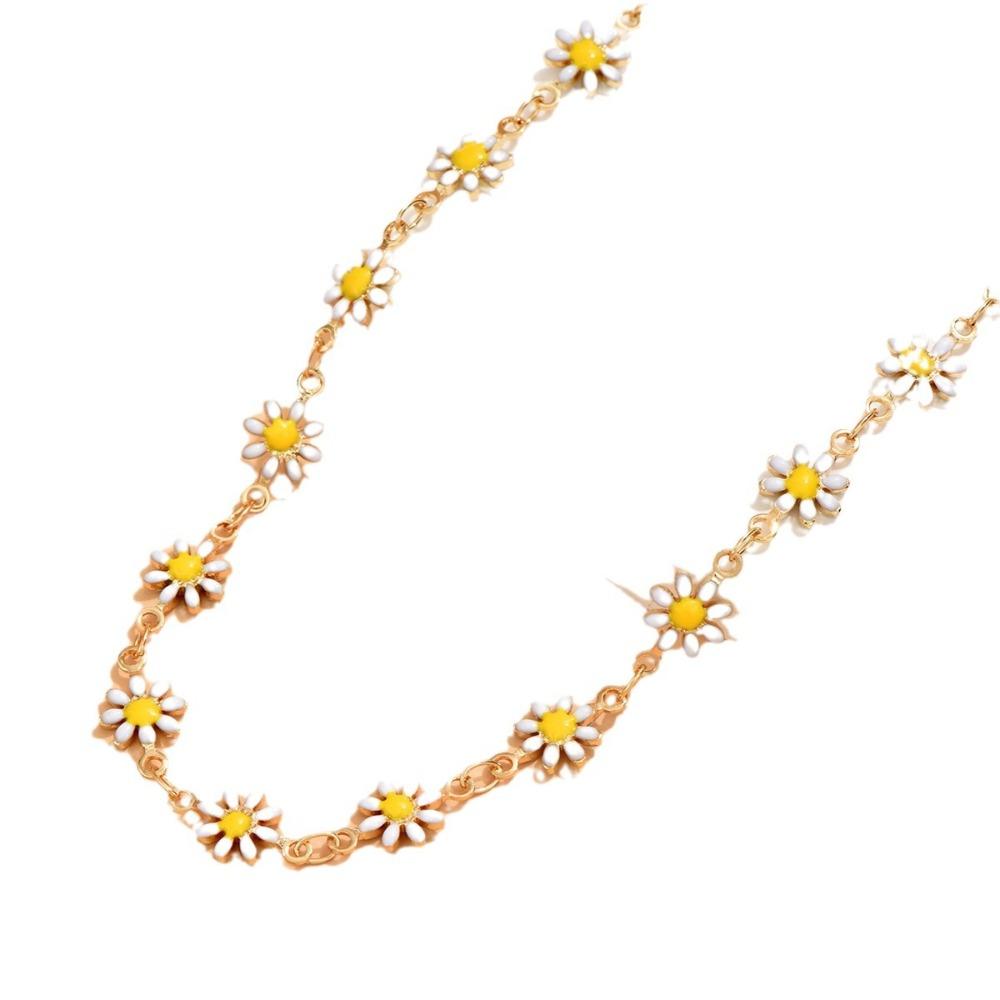 Ювелирные изделия Женские Милая ромашка Шейная цепочка Украшение Ювелирный подарок Цветок Ромашка Ключичная цепочка Ожерелье