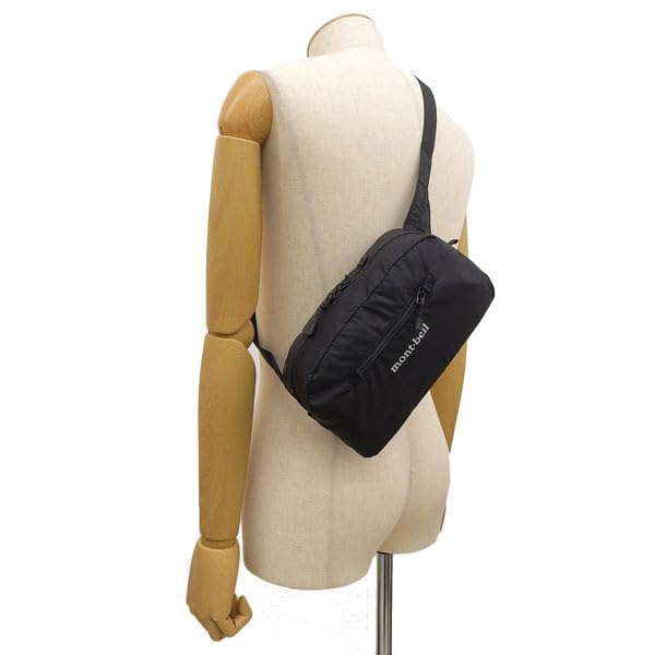 Сумка через плечо, сумка для тела, нейлоновая карманная легкая сумка M 1123986 [Montbell] Мужская женская (черный (BK))