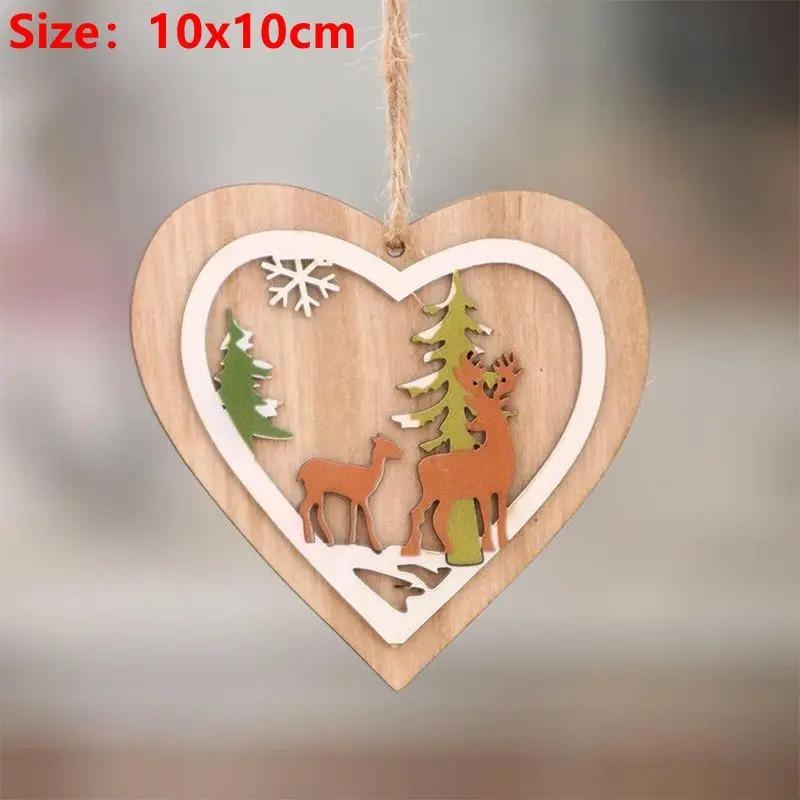 10CM 3D Wooden Five-Pointed Star Bell Pendant Christmas Tree Hanging Decoration for Home Decor Party Happy New Year 2026 Navidad